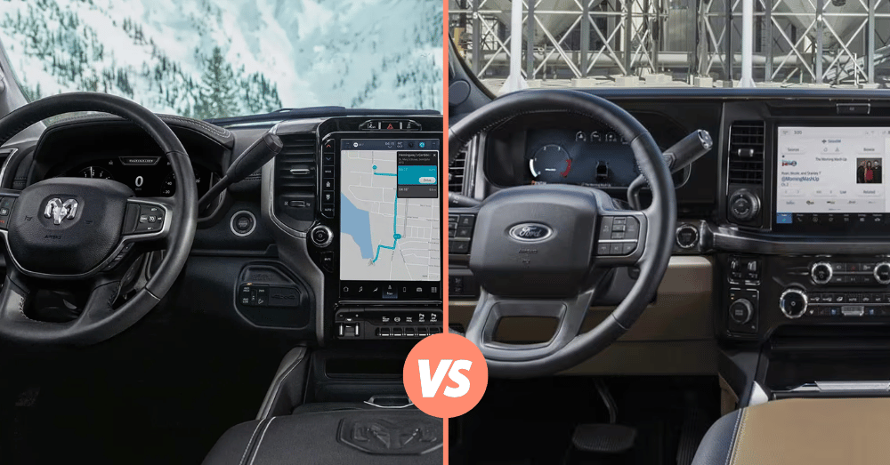 2025 Ram 2500 vs. 2025 Ford F-350_ Heavyweight Showdown - interior comparison